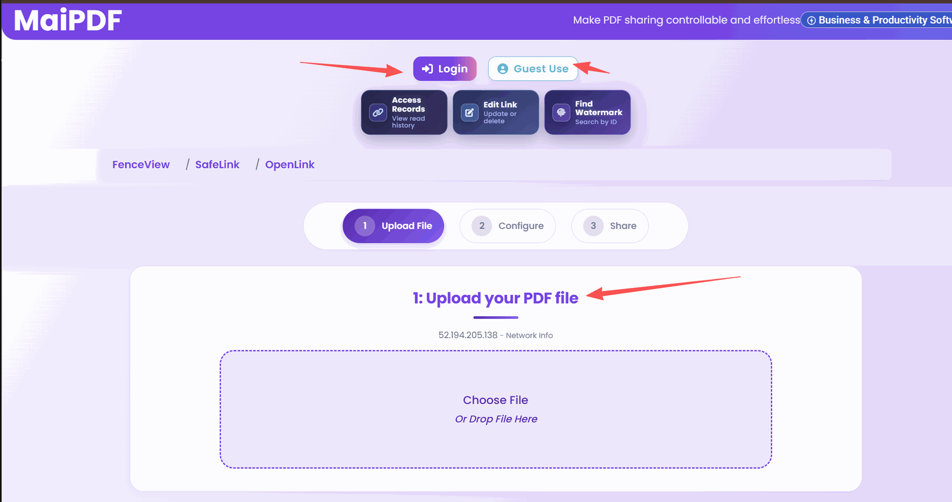 Upload PDF to MaiPDF