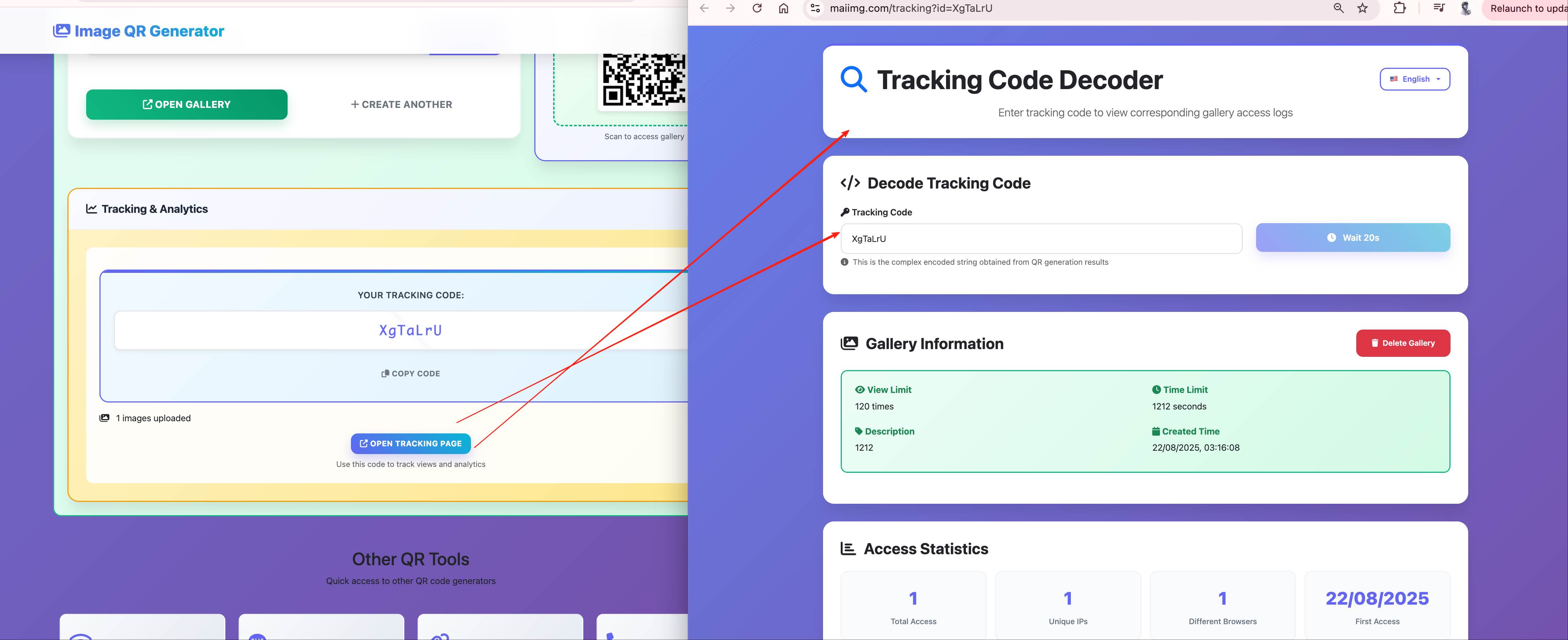 View analytics and tracking preview